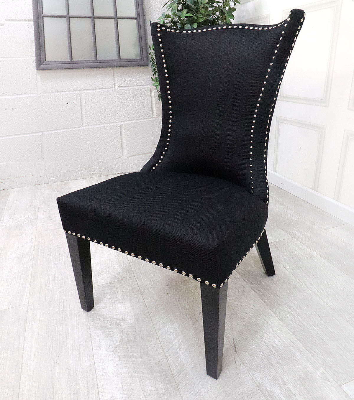 Black Square Knocker Back Dining Chair X3 | Nicky Cornell