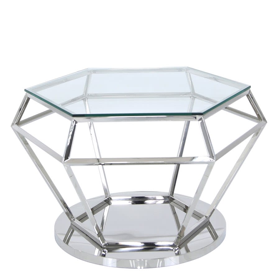 Sloane Hexagonal Glass Coffee Table