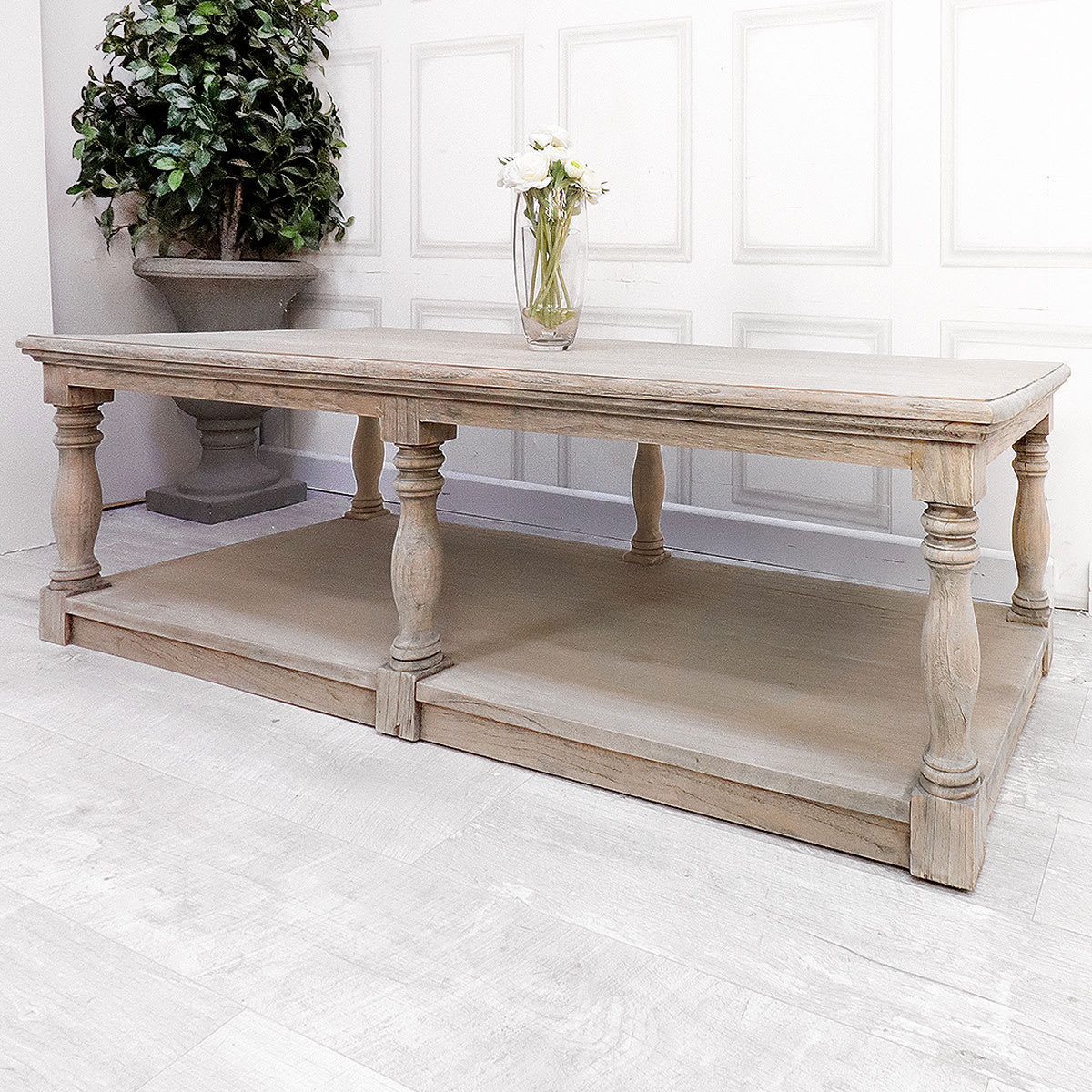 French Style Reclaimed Large Open Coffee Table