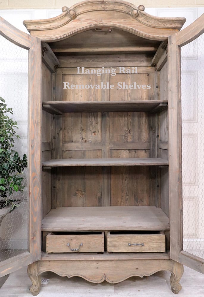 French Style Reclaimed Chicken Wire Armoire Nicky Cornell