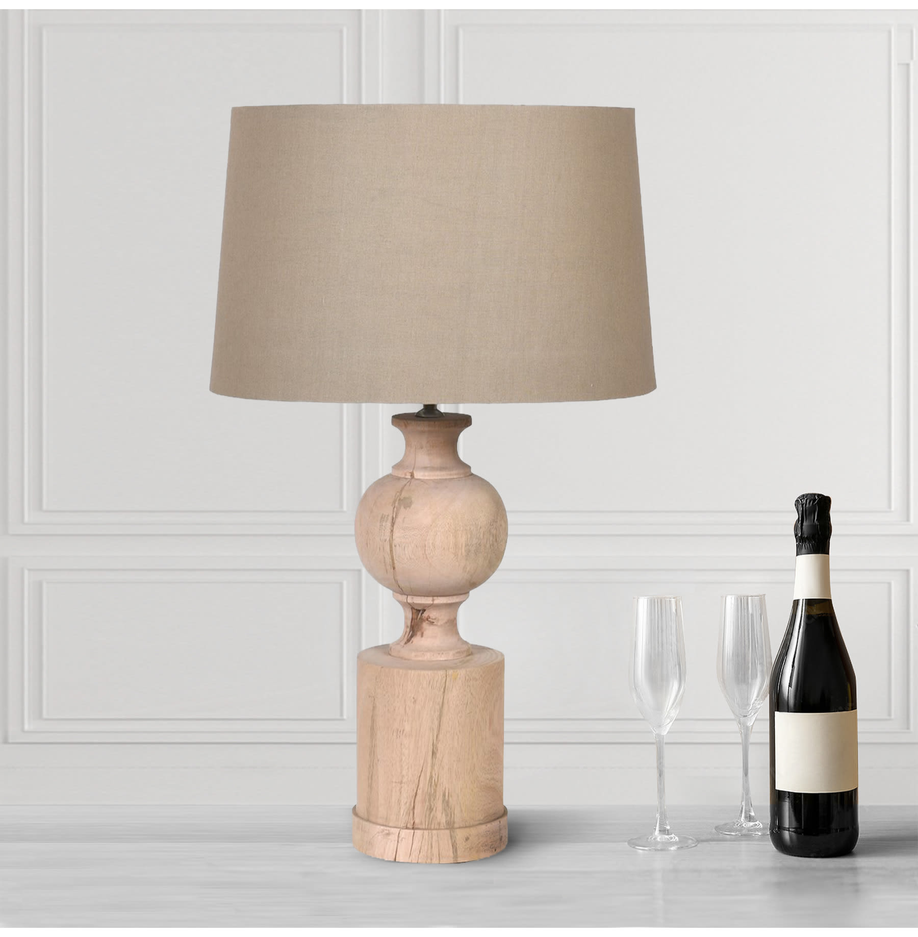 Wooden Shaped Table Lamp