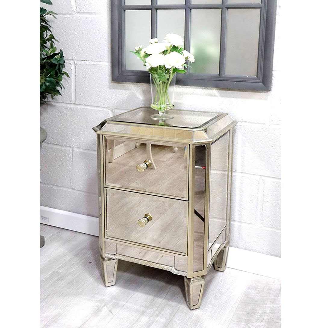 Mirrored Antique Style Side Cabinet