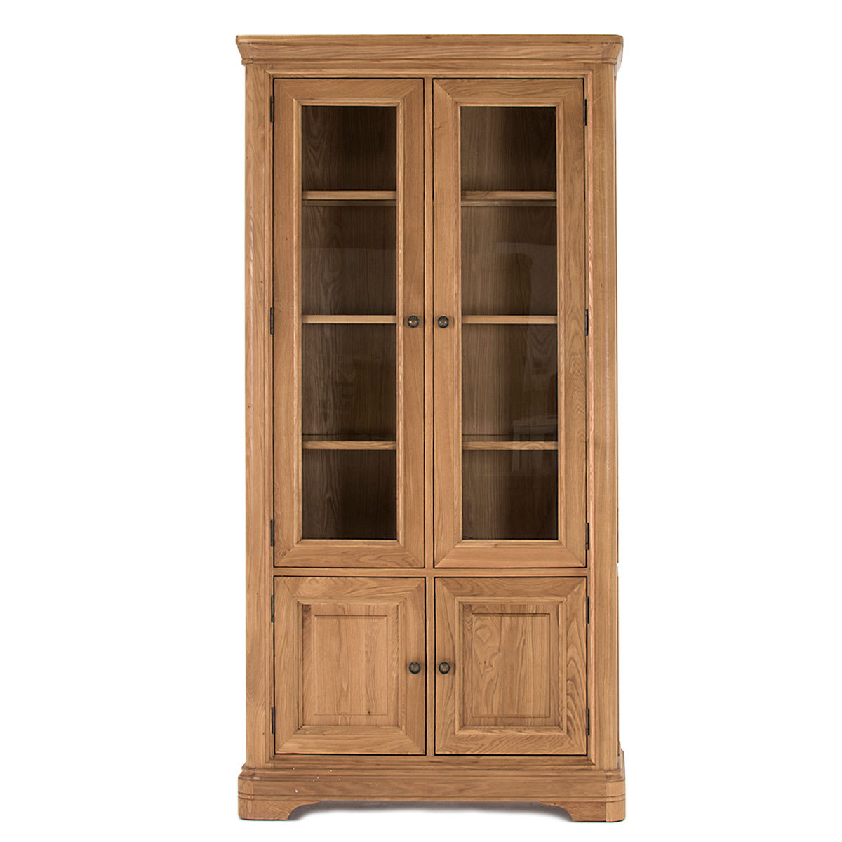 French Style Oak Display Cabinet