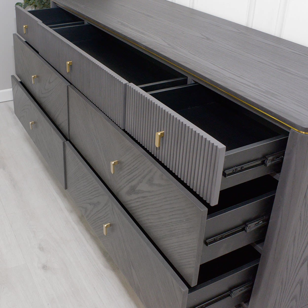 Diletta Ebony Ribbed Large Chest of Drawers by Vida Living UK | Nicky ...