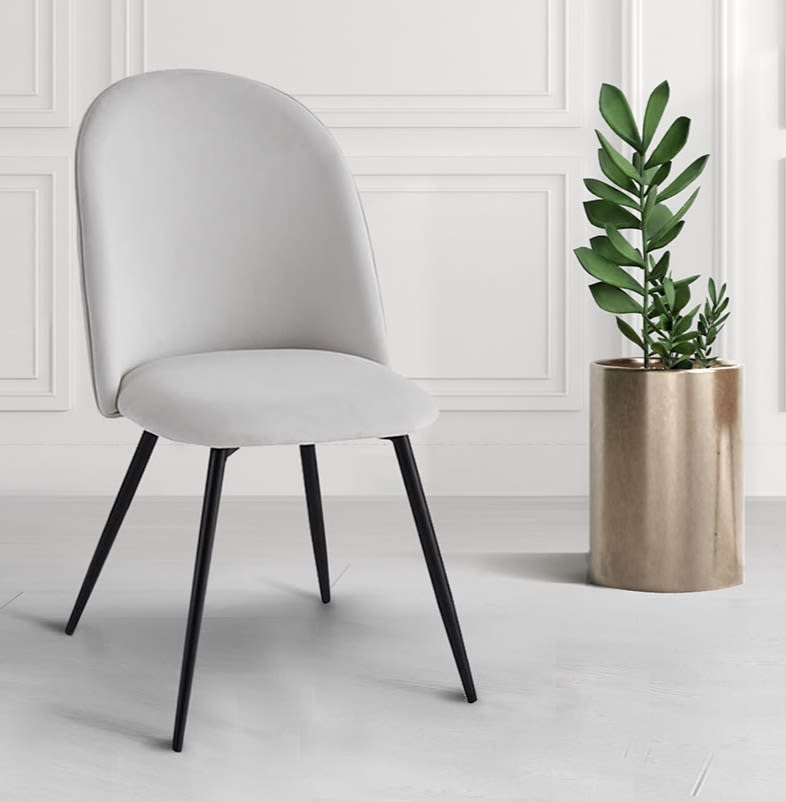 Marshall Cream Velvet Dining Chair Nicky Cornell