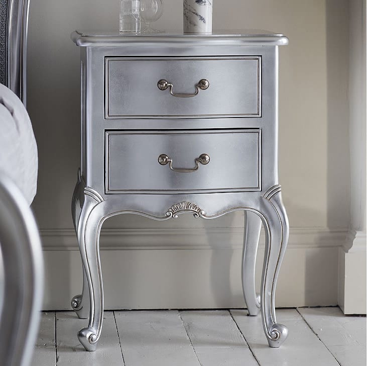 Chic Silver Bedside Table by Gallery Nicky Cornell