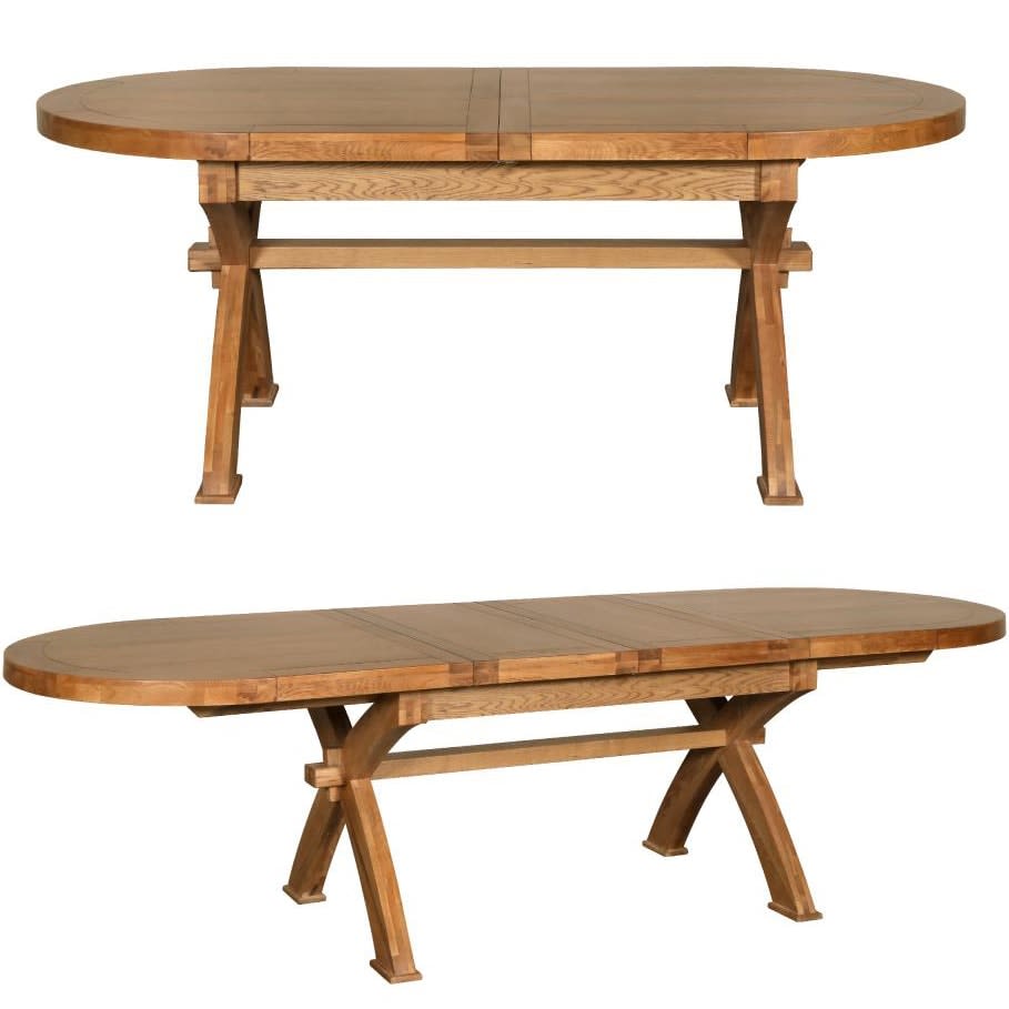 Large Oval Extending Oak Dining Table