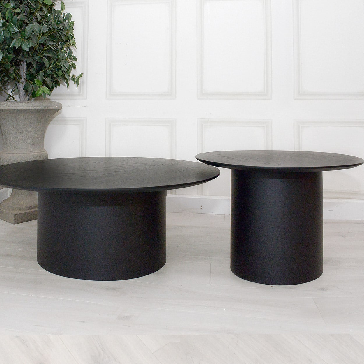 Set of 2 Black Oak Coffee Tables Nicky Cornell