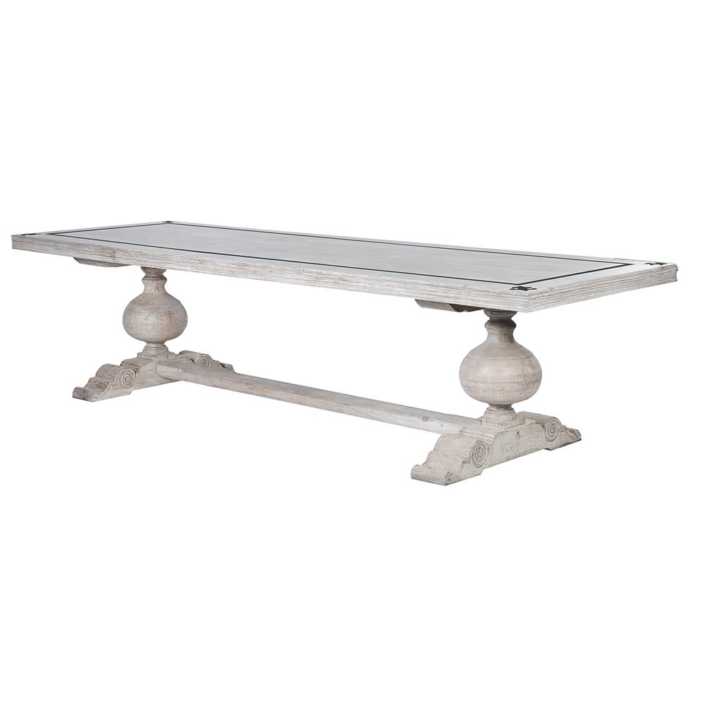 Francais Grande Whitewash Large Inlay Dining Table