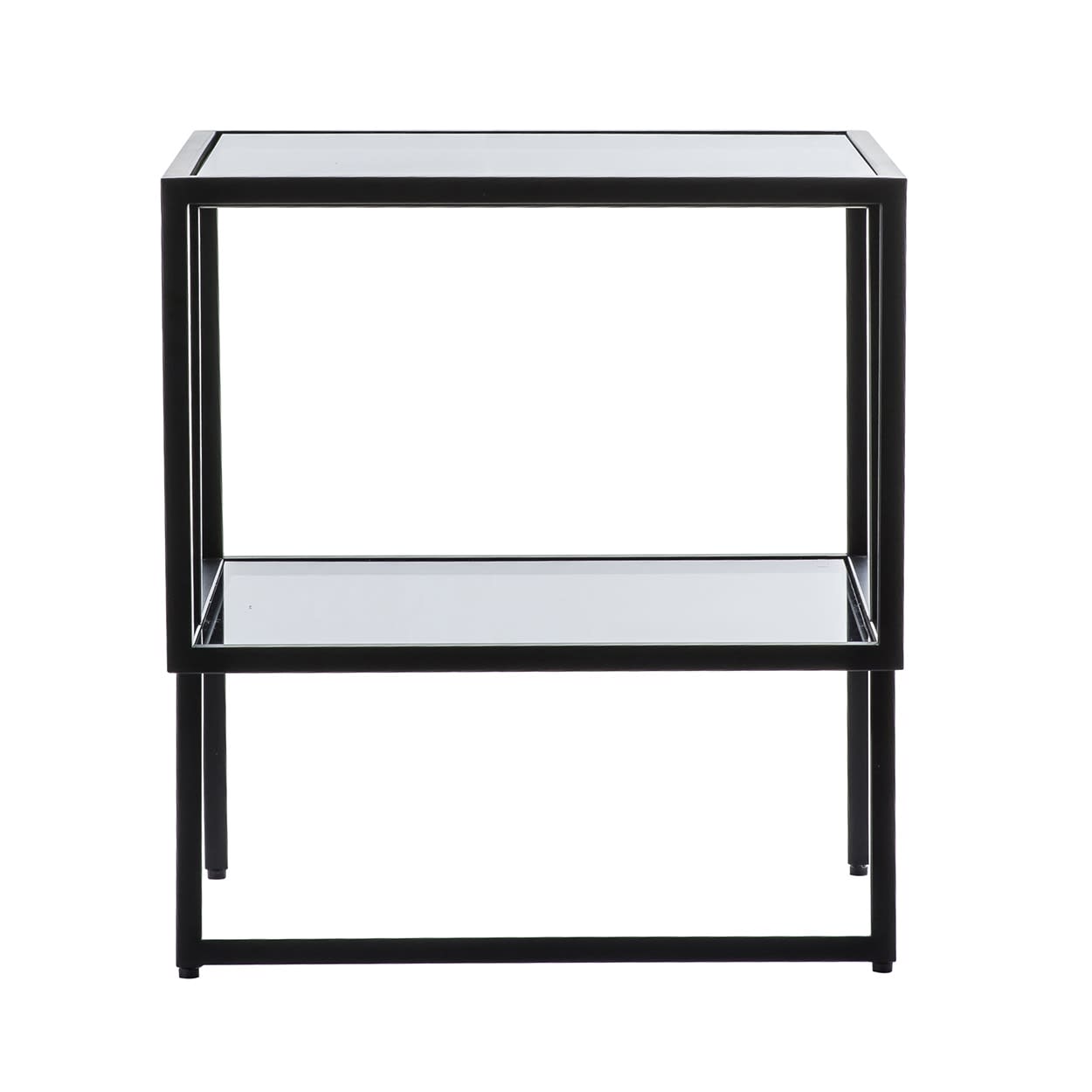 Putney Smoked Glass Black Side Table by Gallery Direct