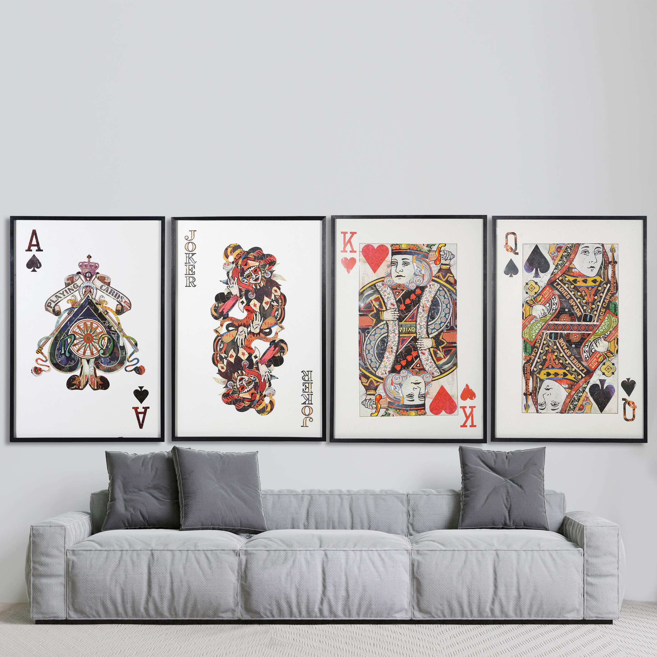 Ace of Spades Large Playing Card Art in Frame | Nicky Cornell