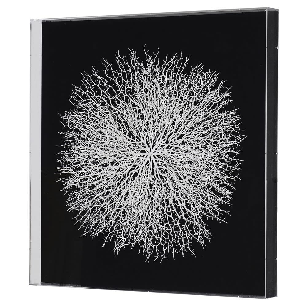 White Faux Coral Wall Art in Perspex