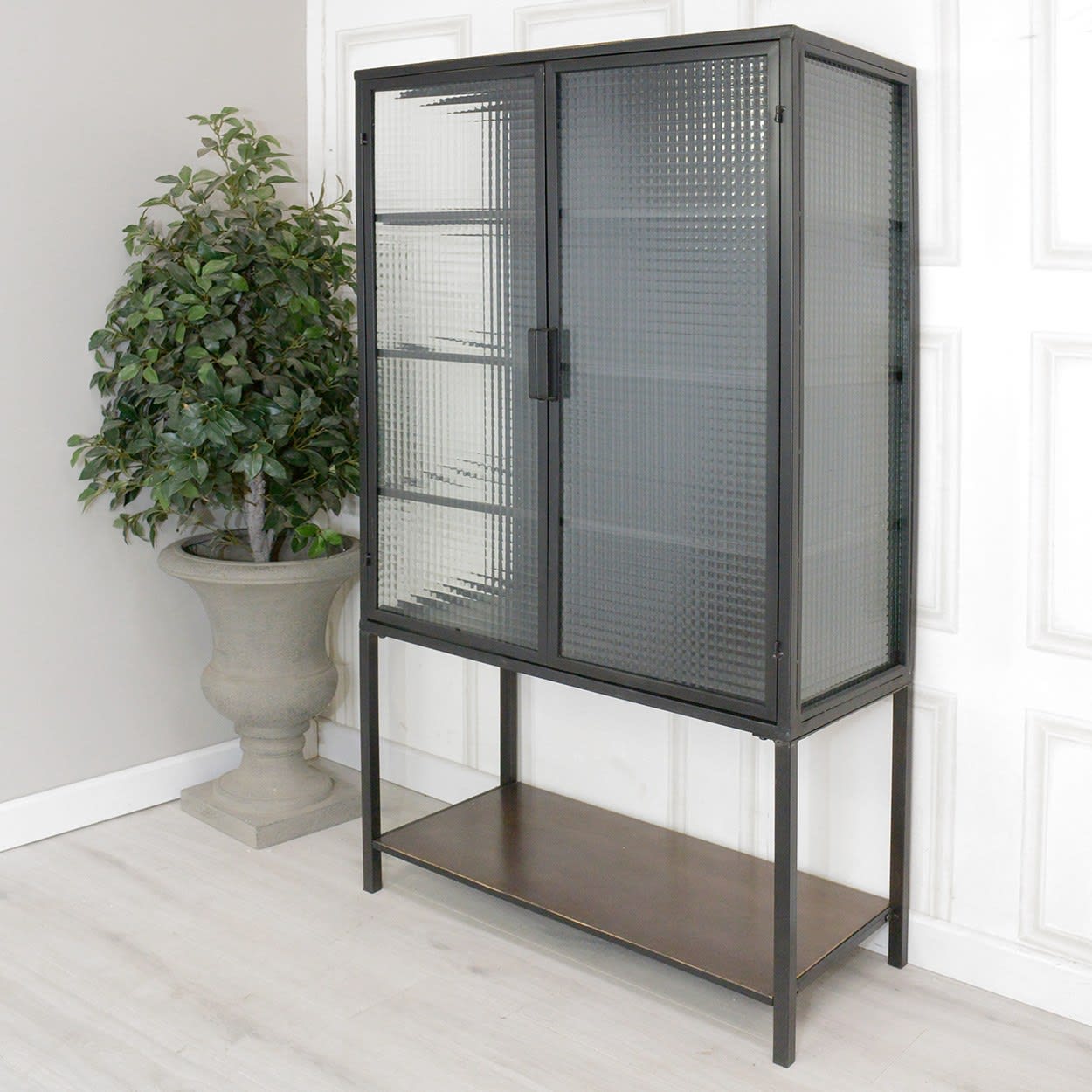 Black Iron and Glass Display Unit