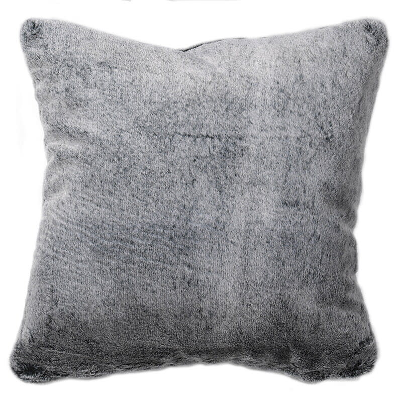 Dark Grey Faux Fur Cushion