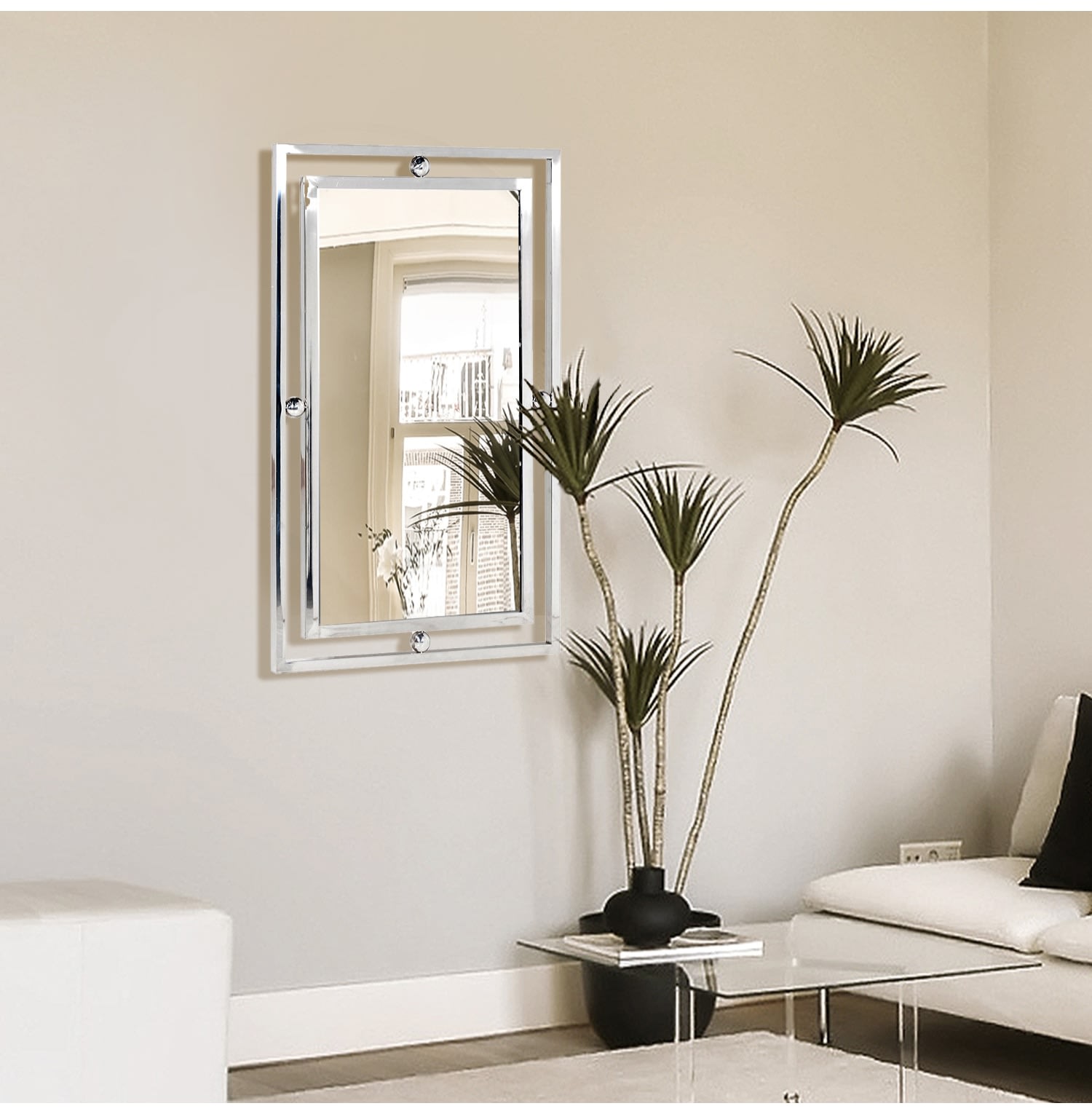 Sloane Chrome Double Frame Mirror