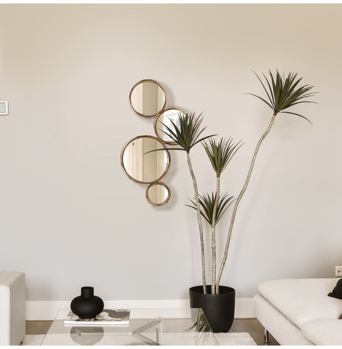 Golden Hoops Circle Wall Mirror