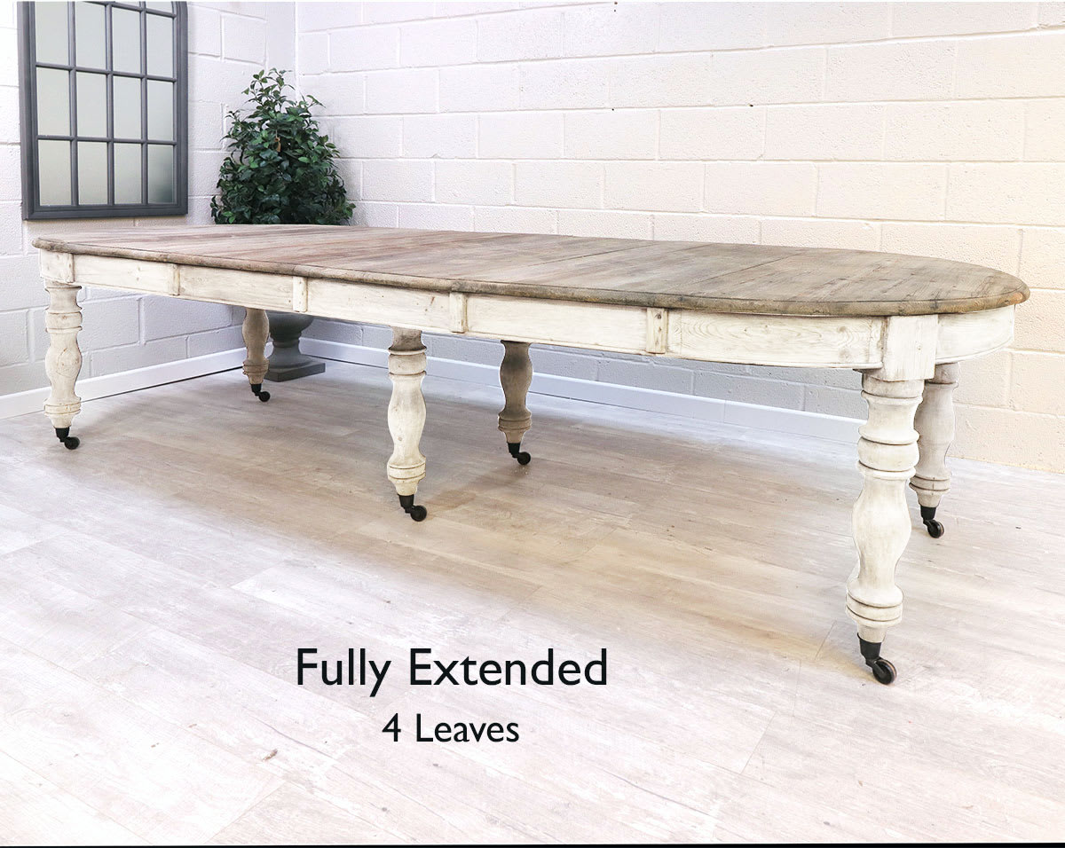 French Style Ivory Extending Dining Table