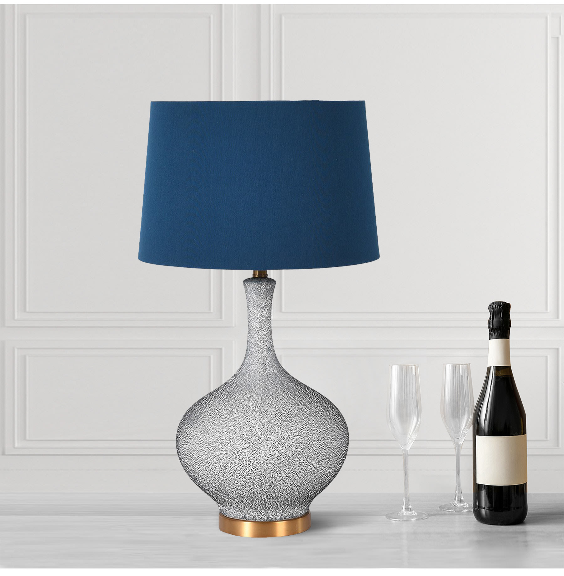 Blue Shagreen Table Lamp