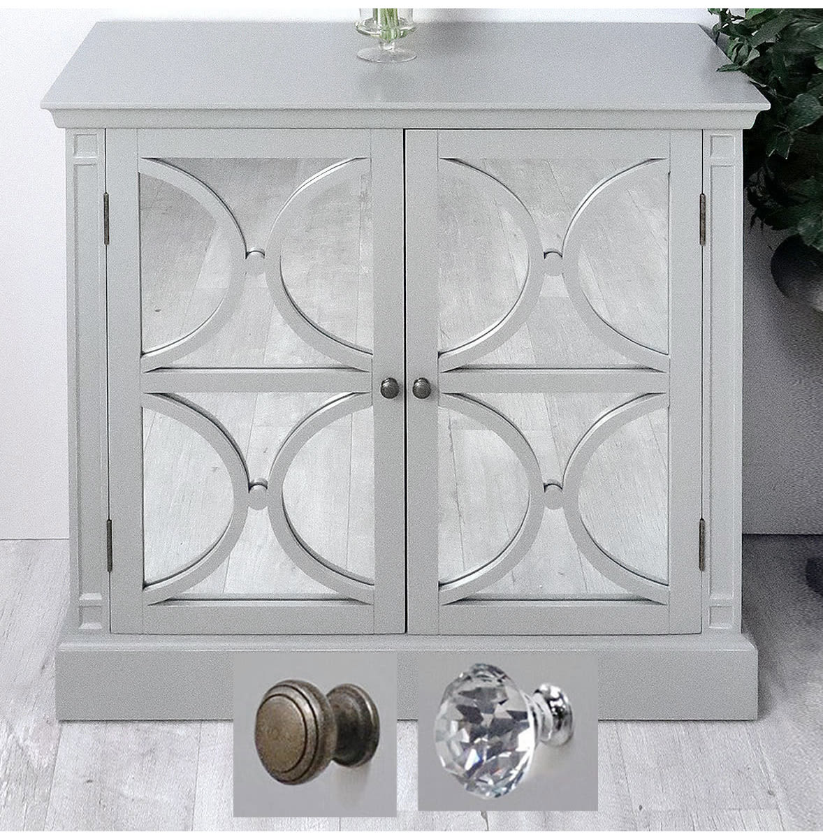 Portobello Grey Mirrored Medium Sideboard