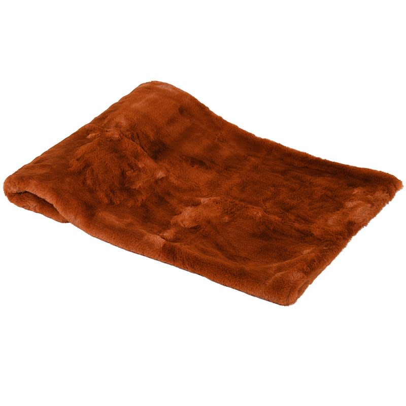 Burnt Amber Faux Fur Throw