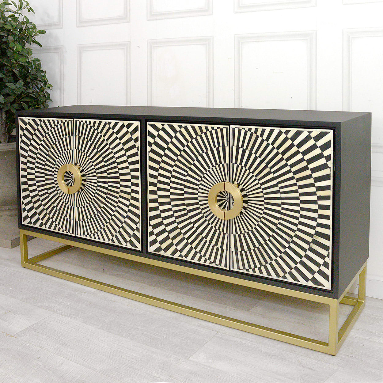 Black Sunrise Bone Inlay Sideboard