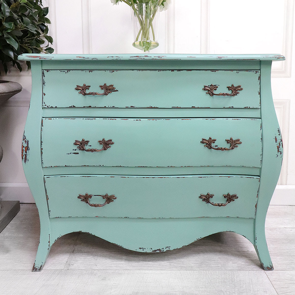 Nicole Turquoise Small 3 Drawer French Chest of Drawers