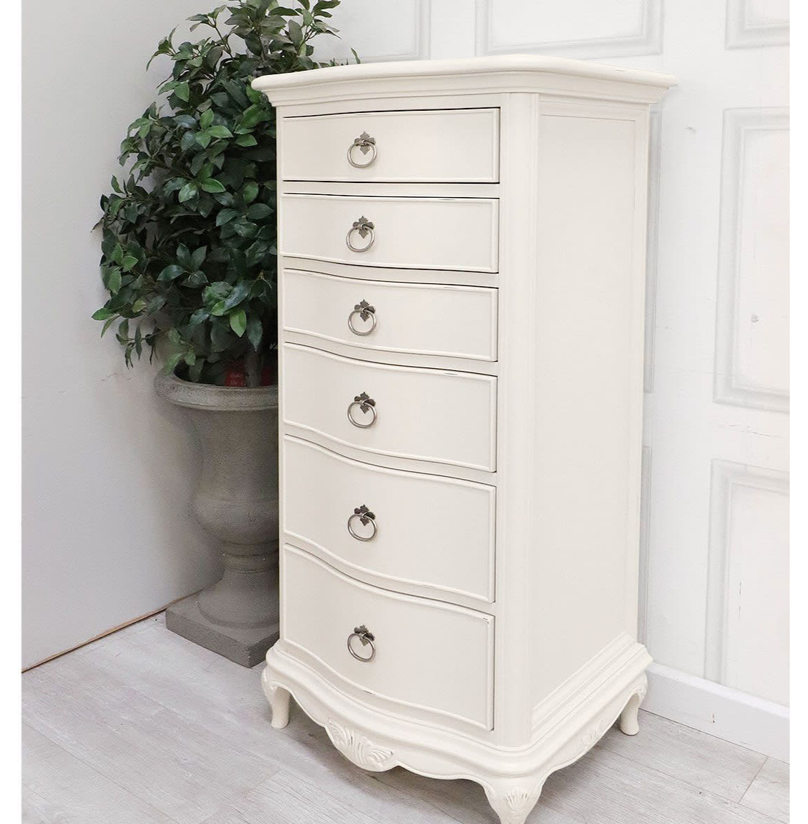 Willis & Gambier Ivory French Style Tallboy Chest of Drawers