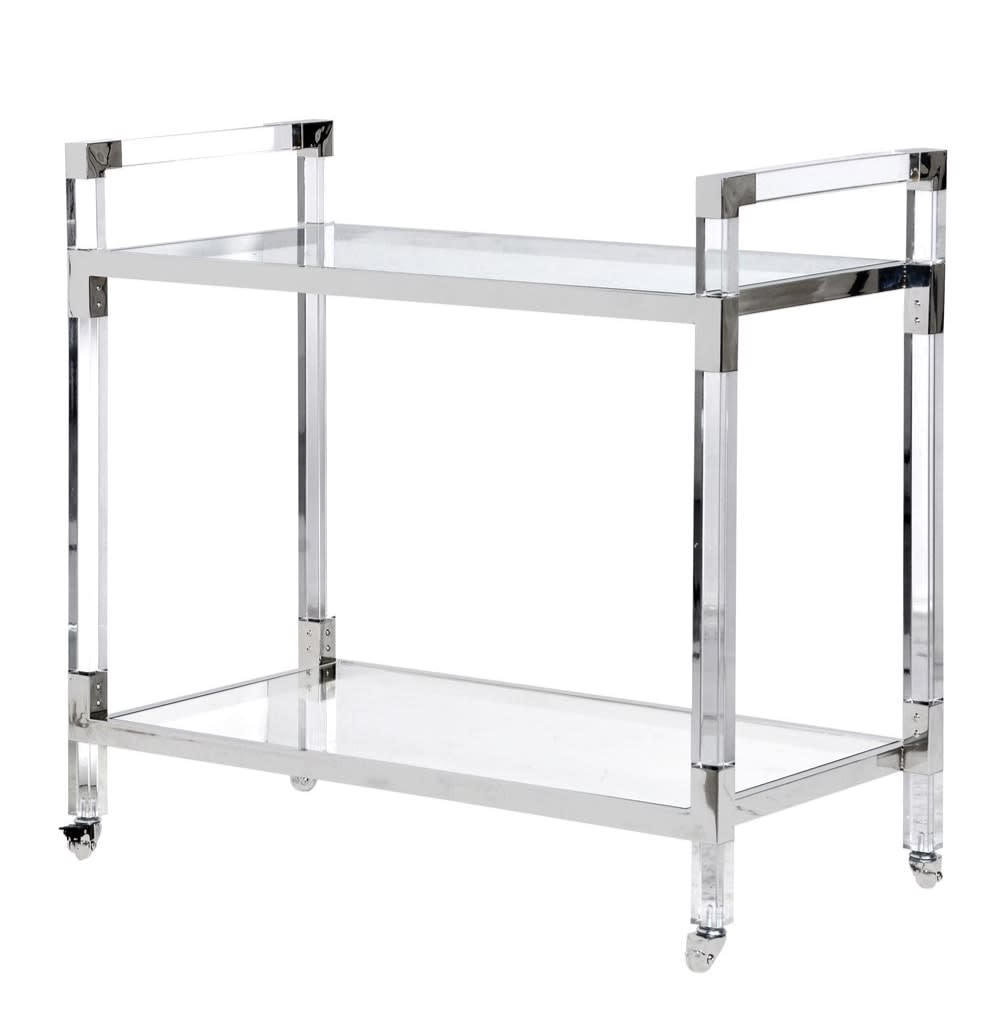 Acrylic with Glass Bar Trolley