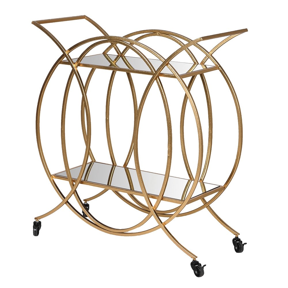 Golden Loop Mirrored Drinks Trolley