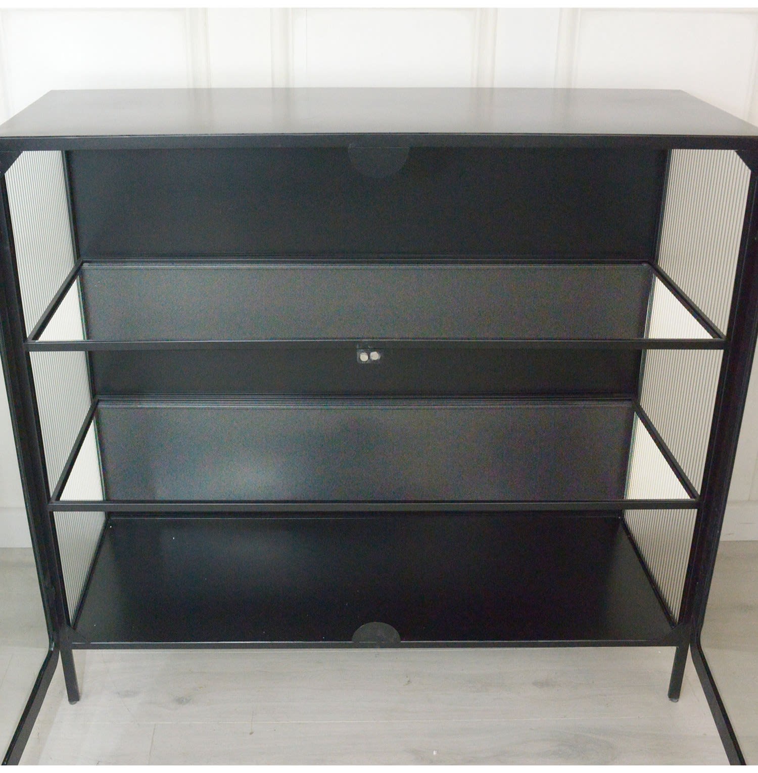 Industrial Arched Fluted Glass Cupboard Nicky Cornell