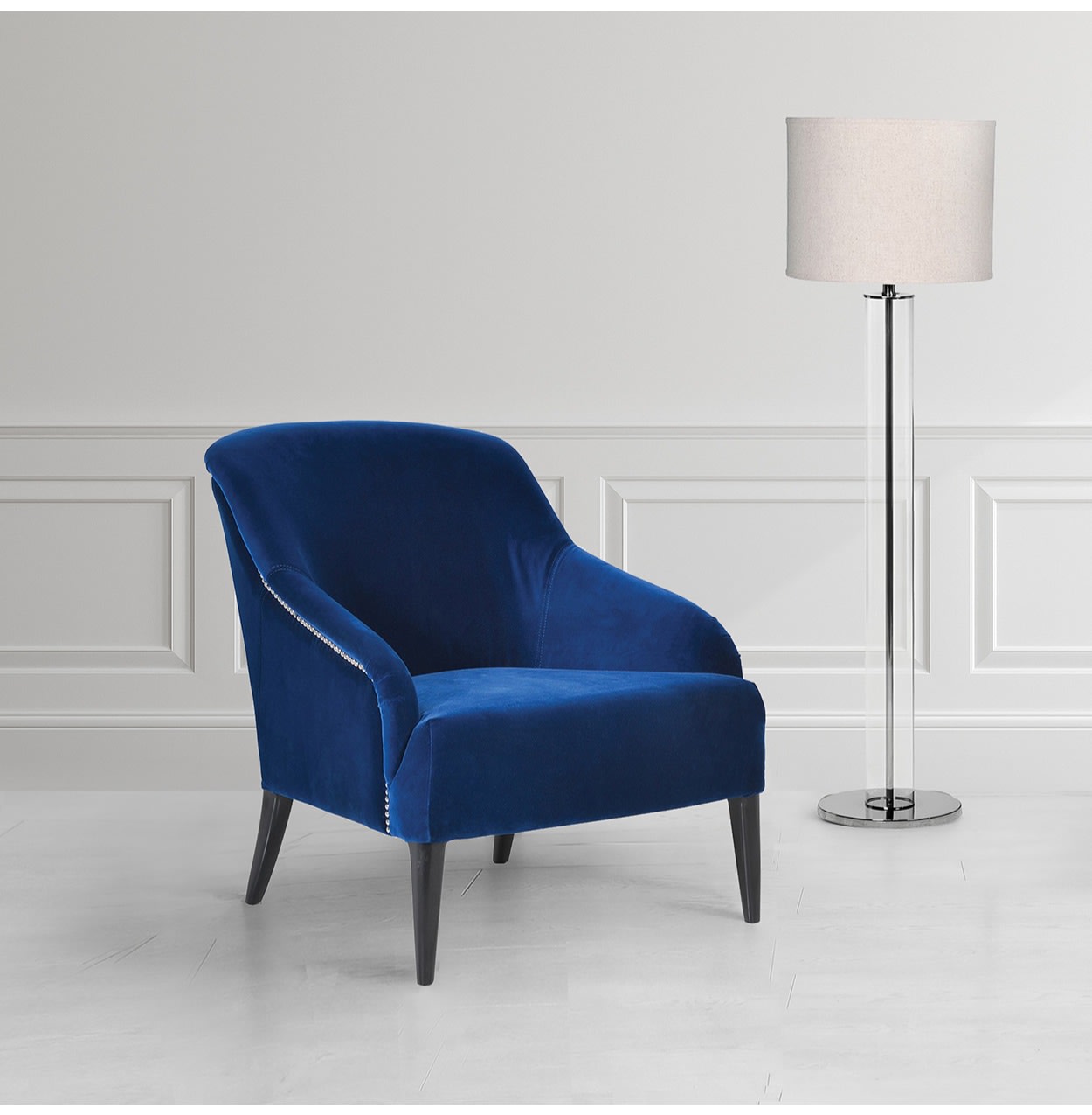 Margaret Blue Velvet Armchair Chair