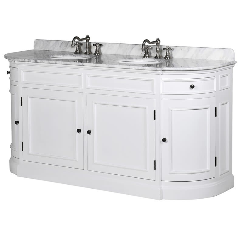 White Birch Double Sink Unit