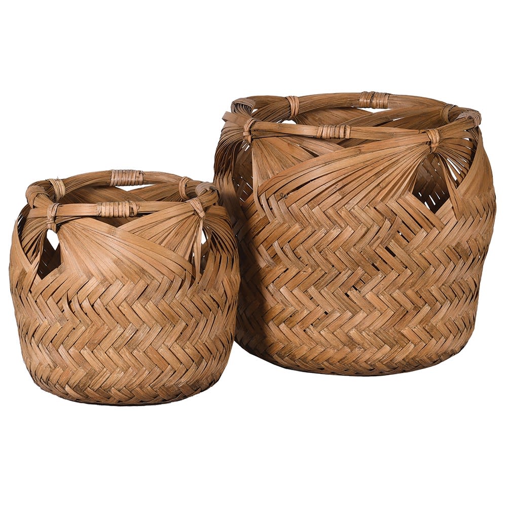 Pair of Woven Basket Style Planters