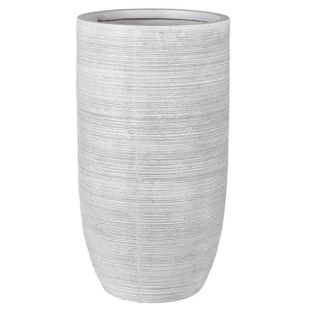 Tall White Textured Planter