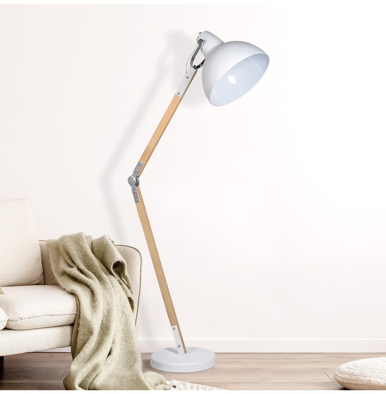 Adjustable White Floor Lamp