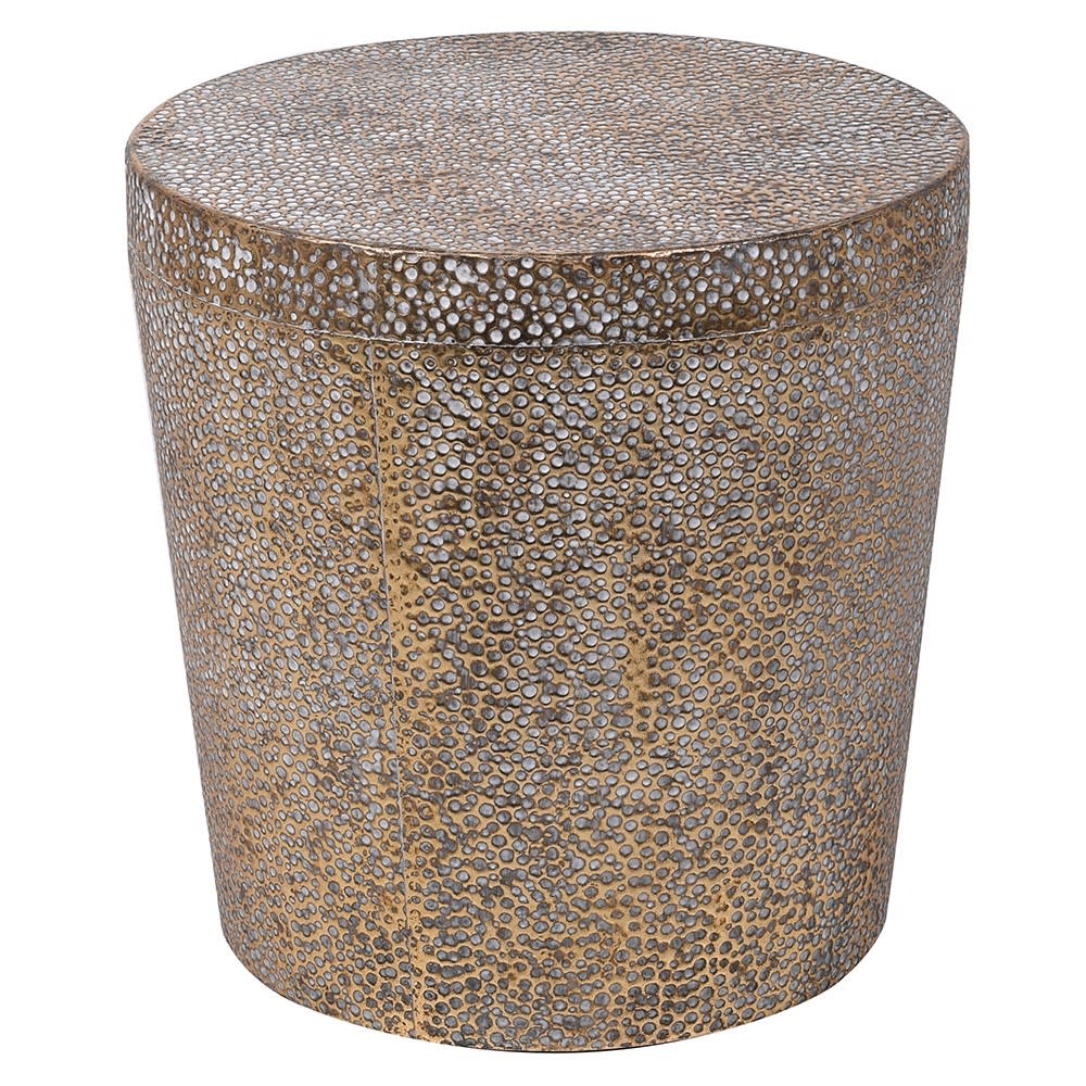 Textured Iron Stool