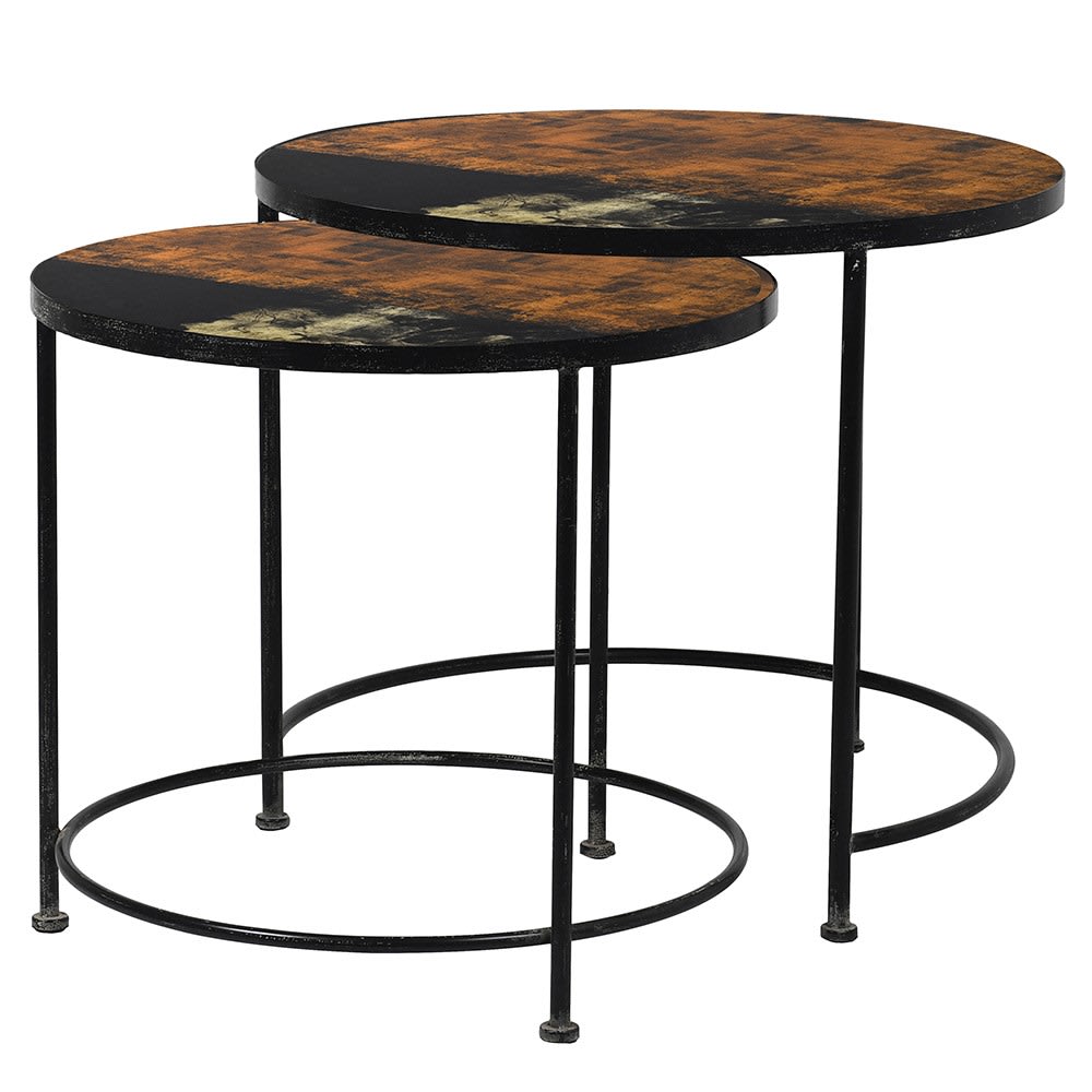 Pair of Rustic Top Coffee Tables