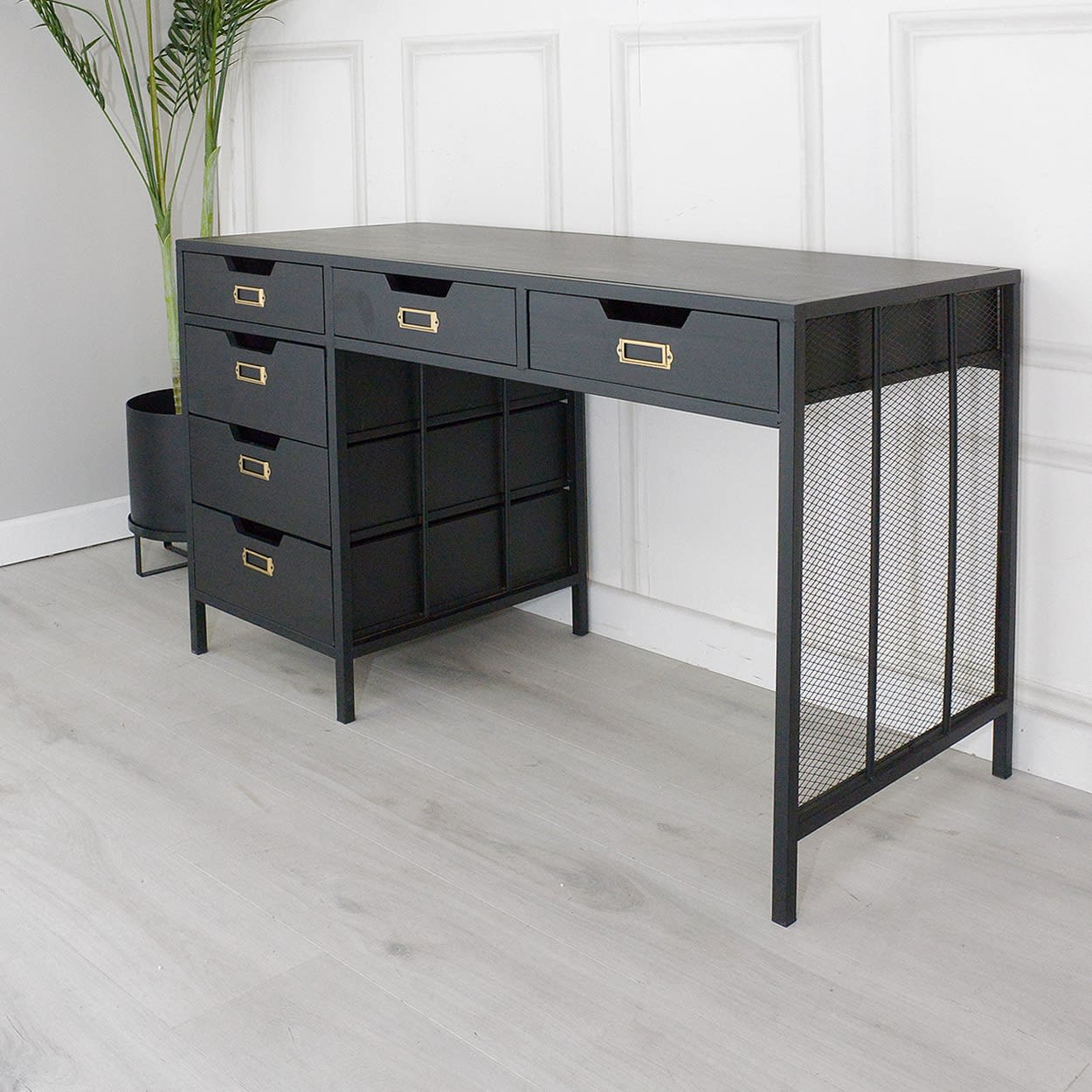 Industrial 6 Drawer Desk