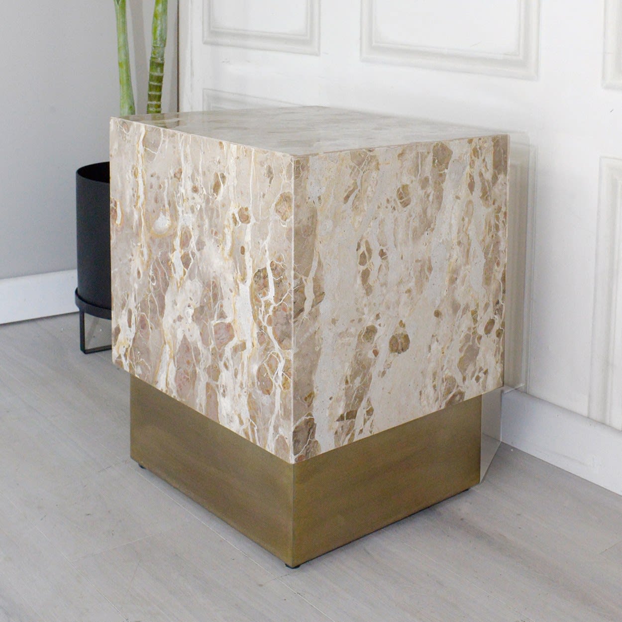 Peach Marble Side Table