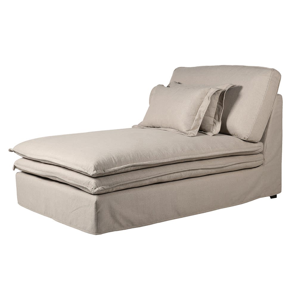 Taupe Cushioned Chaise Longue