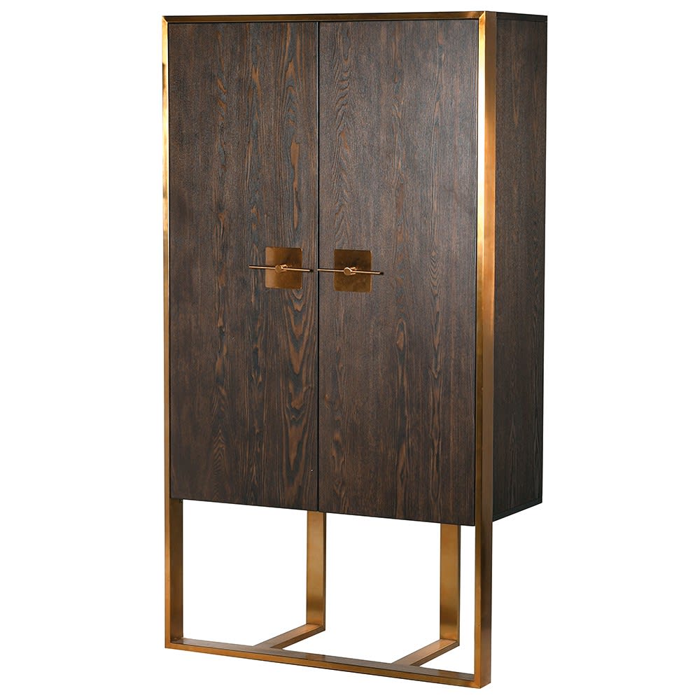 Brushed Gold Drinks Cabinet