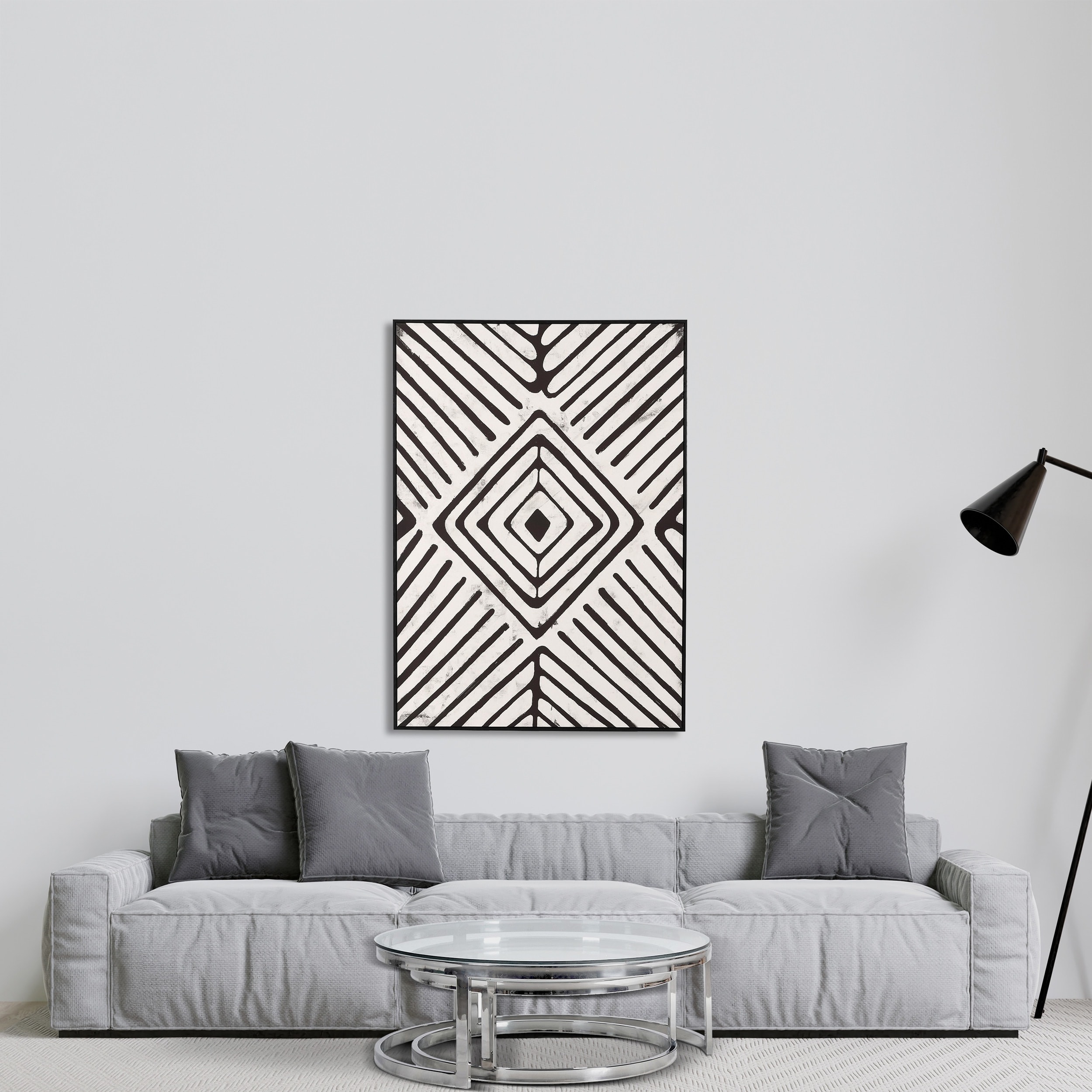 Monochrome Abstract Wall Tribal Print