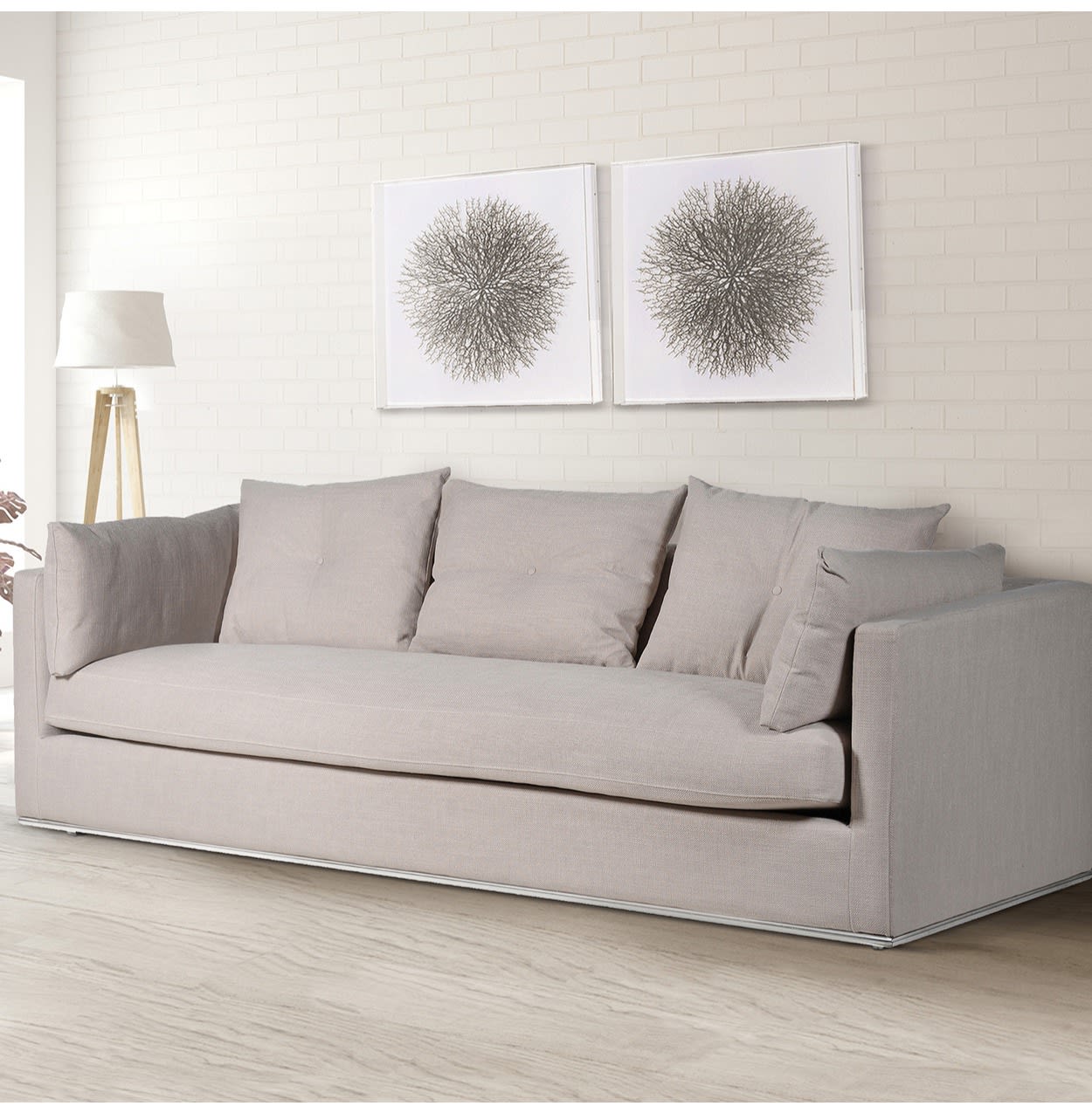 Natural Linen Look 2 or 3 Seater Sofa