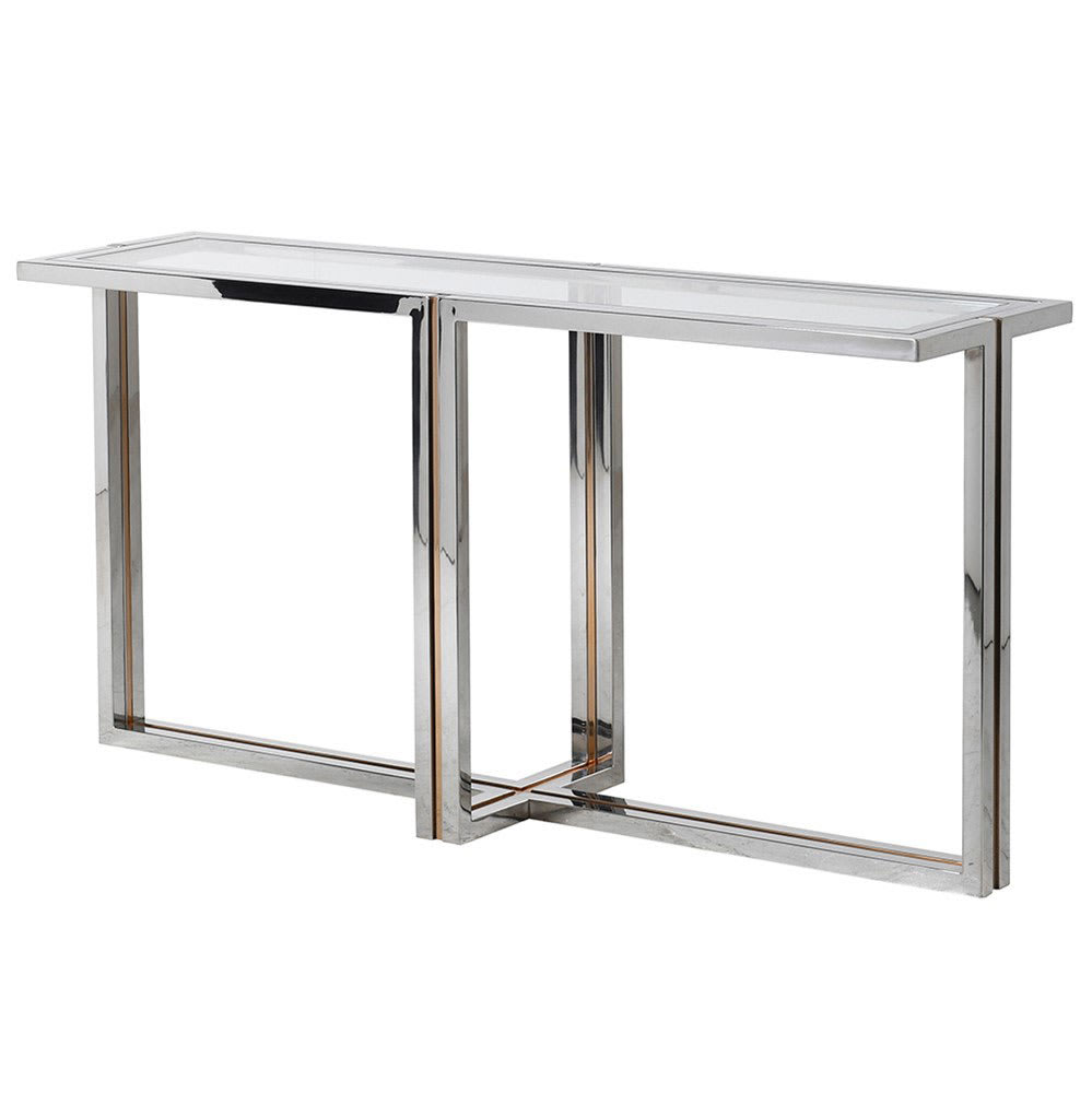 Sloane Chrome Double Frame Console Table