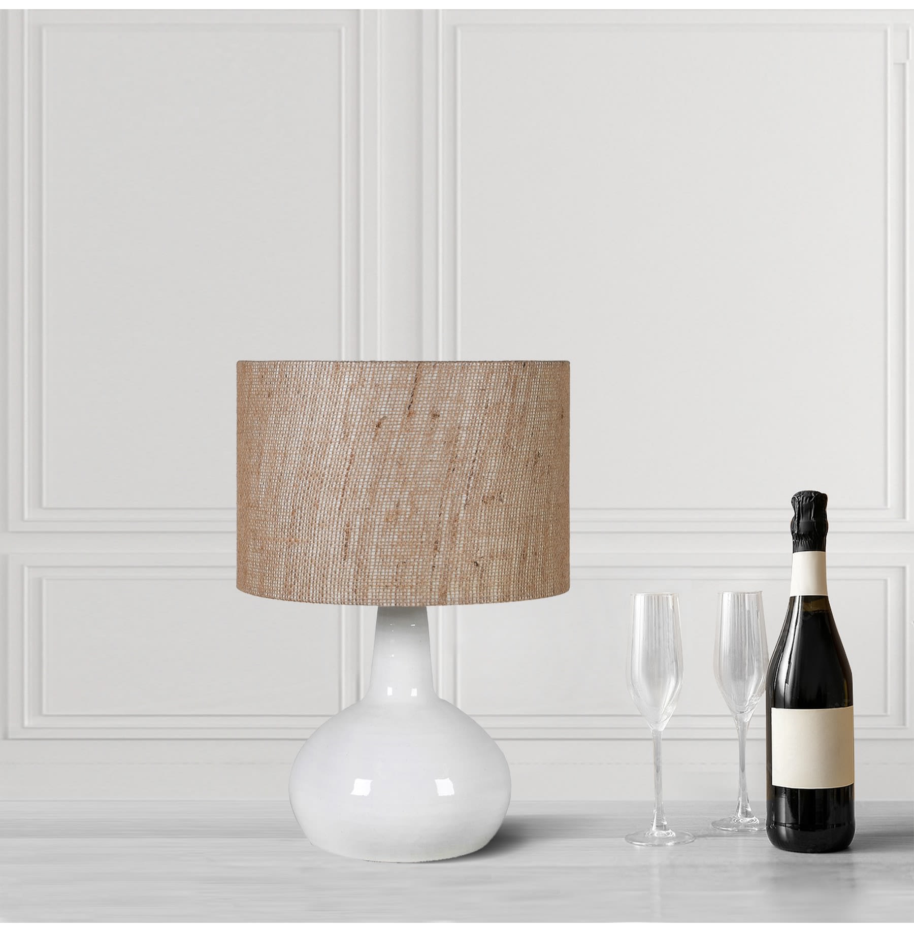 Ivory Blown Base Table Lamp