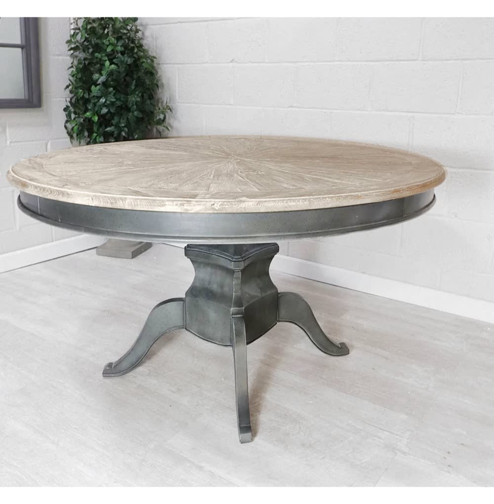 Elm Round Grey Base Dining Table