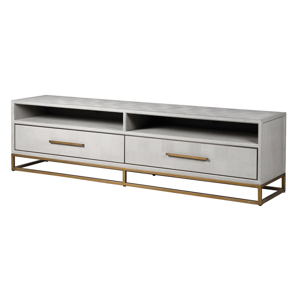 Madrid White Oak 2 Drawer TV Unit