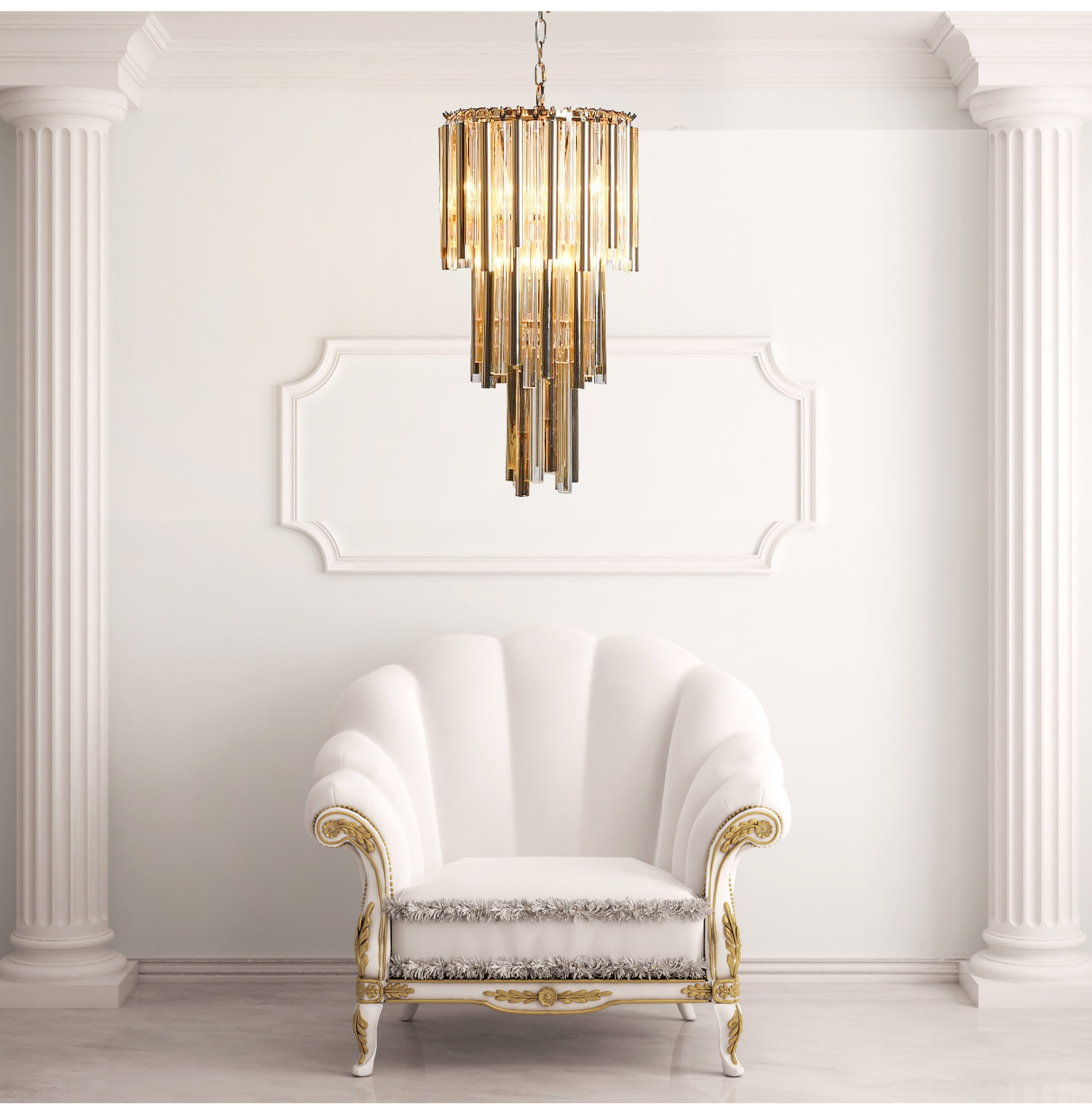 Gold Tiered Chandelier