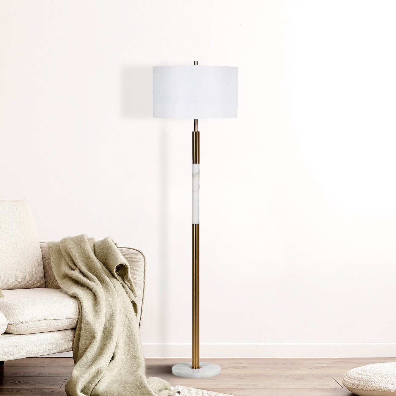 Marble Collar Golden Floor Lamp