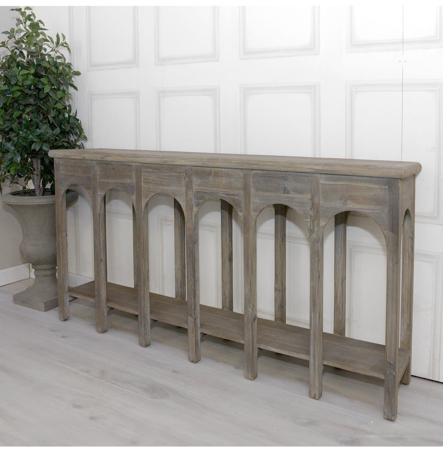 Grey Reclaimed Pine Arches Hall Table